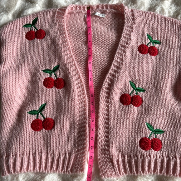 NWT ALTAR’D STATE Bloggers Favorite Knit Cherry Cardigan - Picture 3 of 9